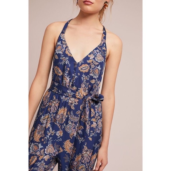NEW Anthropologie PAISLEY JUMPSUIT XSP PXS petite size - Picture 3 of 8